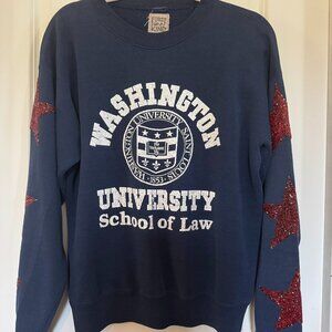 Washington University Vintage sweatshirt embellished with Red Glitter Stars
